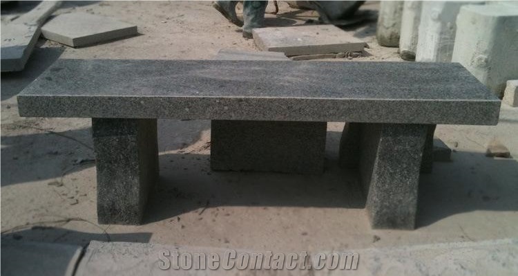 Popular Dark Grey Granite Stone Bench Garden Bench