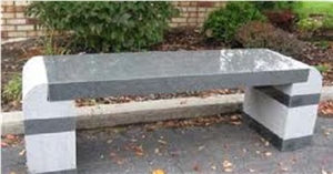 Popular Dark Grey Granite Stone Bench Garden Bench