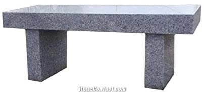 Popular Light Grey Granite Stone Bench Garden Bench