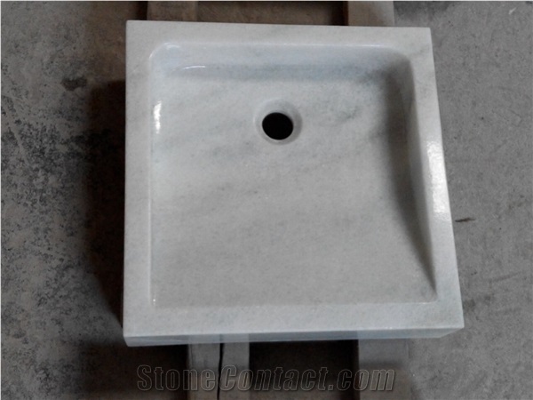 White Volakas Marble Sink