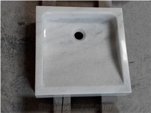White Volakas Marble Sink
