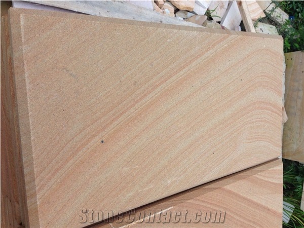 Yellow Wooden Sandstone Flooring Tile Wall Cladding