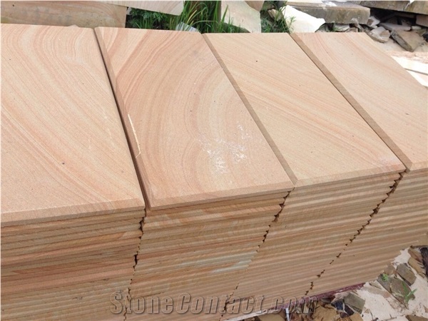 Yellow Wooden Sandstone Flooring Tile Wall Cladding