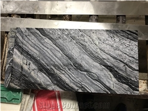 Zebra Black Black Wooden Brushed Marble Tile