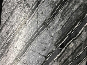 Zebra Black Black Wooden Brushed Marble Tile