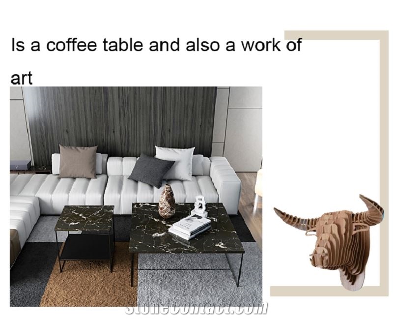 Office Modern Coffee Table Marble Stone