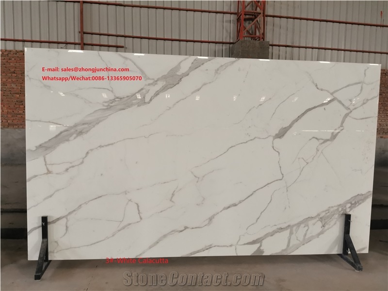 White Calacutta Crystallized Stone,3D Ink-Jet Panels