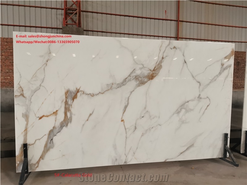 White Calacutta Crystallized Stone,3D Ink-Jet Panels