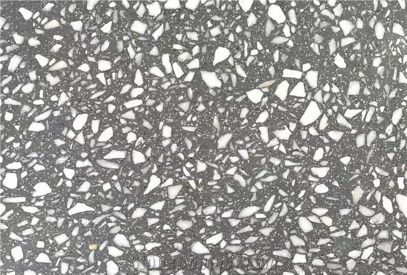 Grey Color Terrazzo Stone Slab Floor Tile