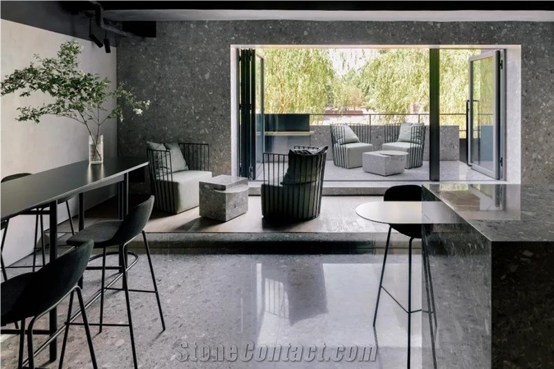 Grey Color Terrazzo Stone Slab Floor Tile