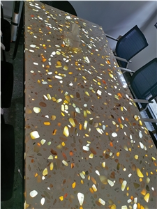 Light Transmitting Terrazzo Backlit Slab Cement Tile