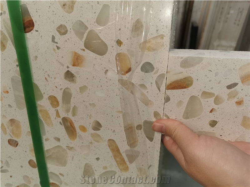 Light Transmitting Terrazzo Backlit Slab Cement Tile