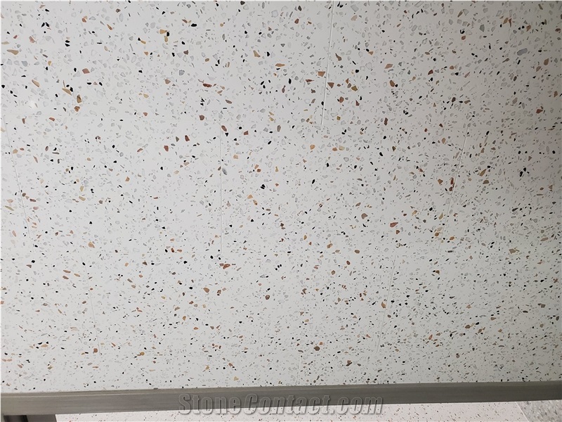 Modern White Terrazzo Bathroom Kitchen Floor Tile