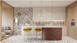 Multi Color Terrazzo Slab For Countertop Cement Tile