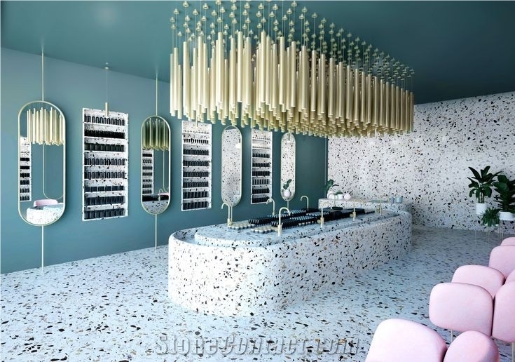 Multi Color Terrazzo Slab For Countertop Cement Tile