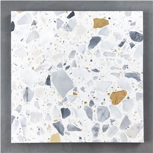 Terrazzo Blue Kitchen Wall Panel Slab