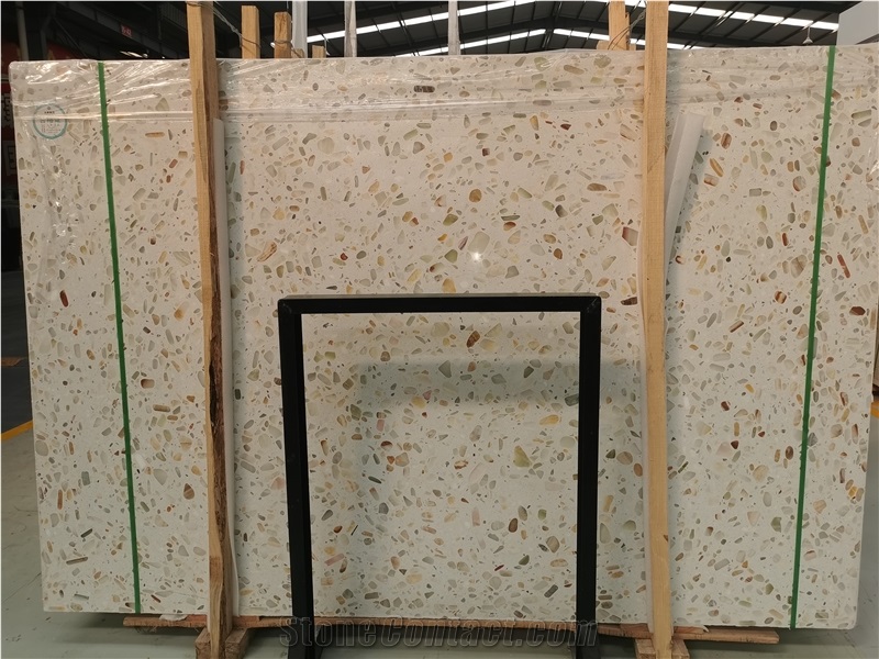 Terrazzo With Onyx Light Transmitting Slab Tile