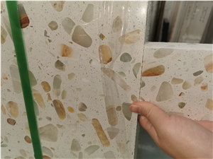 Terrazzo With Onyx Light Transmitting Slab Tile