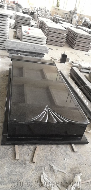 Black New G654 Granite Headstone Monument