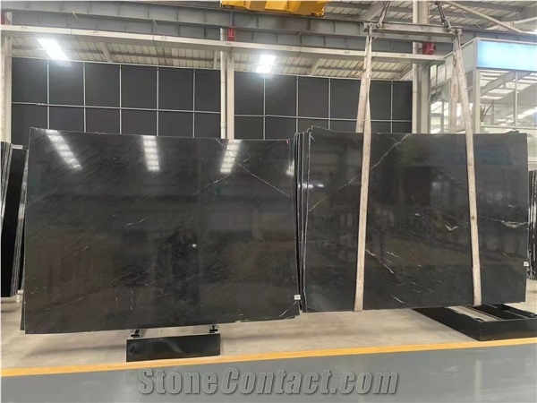 Black Quartzite Slab Galaxy Oro Polished