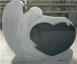 China Black Granite Western Style Headstone Monument
