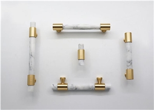 Furniture White Marble Knob And Pull Handle