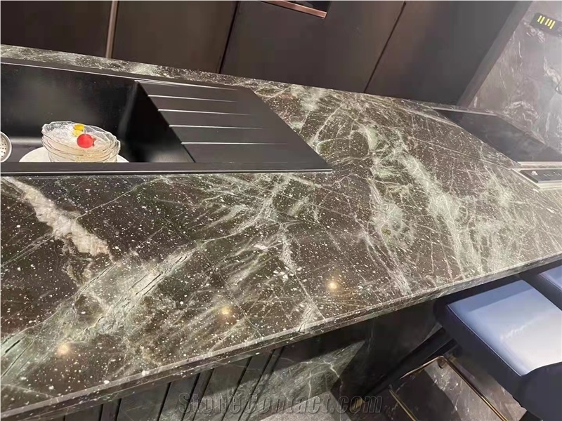 Green Quartzite Polished Kitchen Island Tops Bar Top