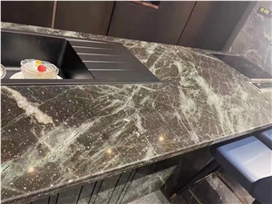 Green Quartzite Polished Kitchen Island Tops Bar Top