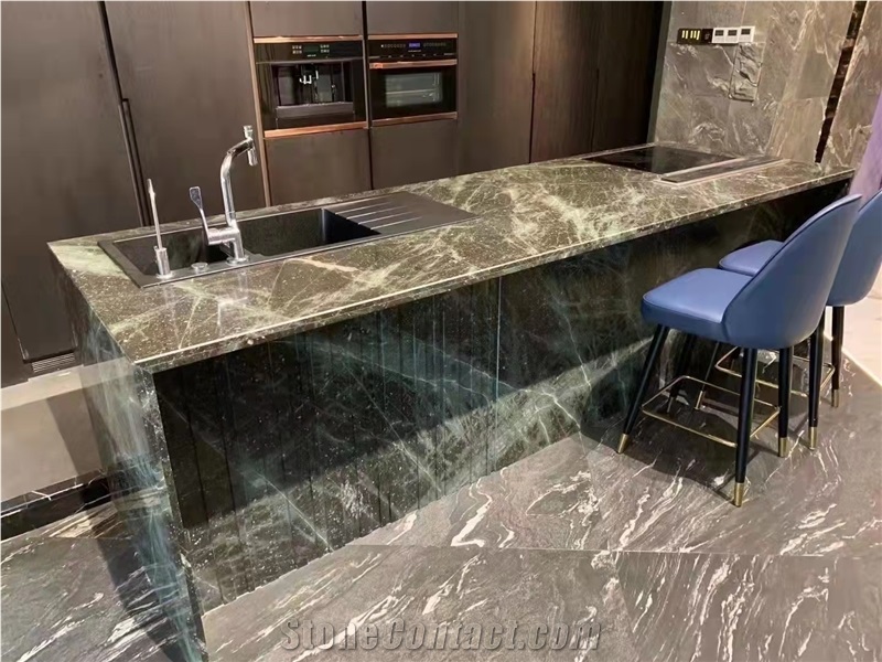 Green Quartzite Polished Kitchen Island Tops Bar Top