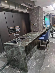 Green Quartzite Polished Kitchen Island Tops Bar Top