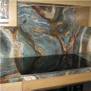 Luise Blue Quartzite Blue Van Gogh Quartize Slab Tile