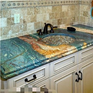 Luise Blue Quartzite Blue Van Gogh Quartize Slab Tile