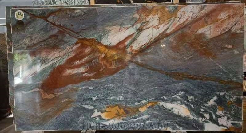Luise Blue Van Gogh Quartzite Exotic Slab Tile