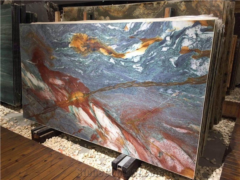 Luise Blue Van Gogh Quartzite Exotic Slab Tile