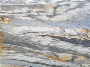 Luxury Blue Quartzite Polished Slab Wall Tile