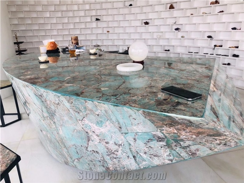Luxury Stone Amazon Green Quartzite Commercial Countertop