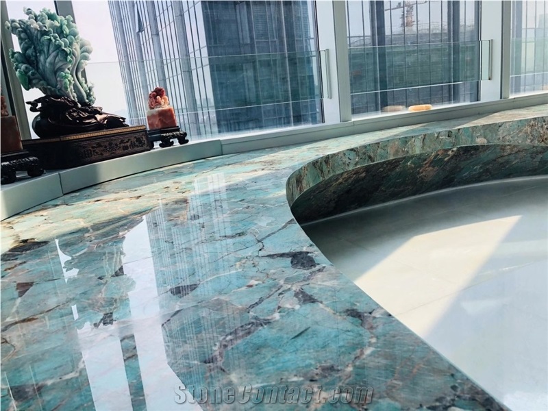 Luxury Stone Amazon Green Quartzite Commercial Countertop