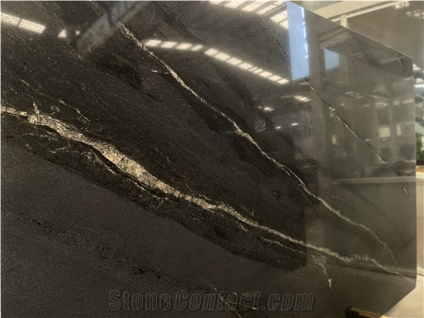Natural Black Quartzite  Galaxy Oro Slab Tile