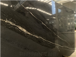Natural Black Quartzite  Galaxy Oro Slab Tile