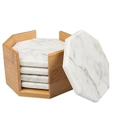 White Marble Food Tray Handle Coaster Trays