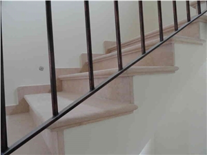 Antique Travertine Staircase With 8 Cm Skirting, Floor 30X30
