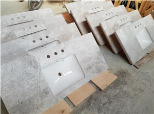 Tundra Grey Marble Vanity Top, Bathroom Countertop