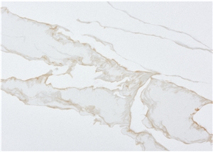 V8010 Quartz Stone Slabs,Gold Line,White Color,International