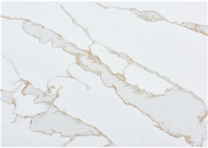 V8010 Quartz Stone Slabs,Gold Line,White Color,International