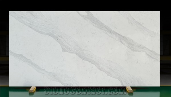 V8019 Quartz Stone  Project,Slabs,White Color,International
