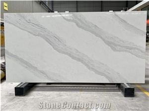 V8019 Quartz Stone  Project,Slabs,White Color,International