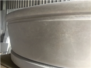 Crema Marfil Marble Carved Massive Bathtub