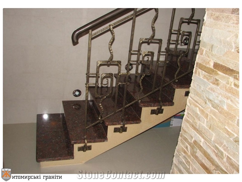 Kapustinsky Granite-Rosso Santiago Granite Stairs
