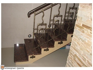 Kapustinsky Granite-Rosso Santiago Granite Stairs