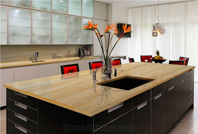 Golden Macaubas Quartzite Kitchen Countertops